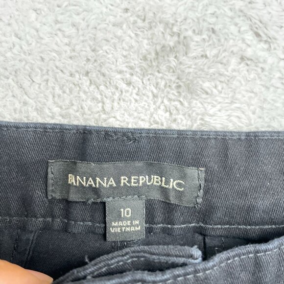 Banana Republic Women's Size 10 Black High Waist Chino Stretched Pleated - Picture 6 of 8